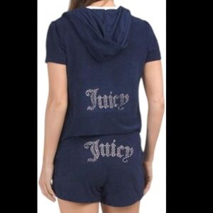 Juicy Couture white/off-white Hoodie and Shorts set NWT